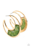 Contemporary Curves Green ✧ Hoops Earrings
