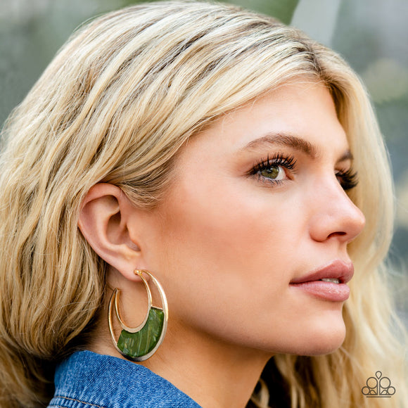 Contemporary Curves Green ✧ Hoops Earrings