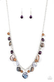 Caribbean Charisma Purple ✧ Wood Bead Iridescent Shell Necklace