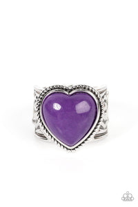 Hearts,Purple,Ring Wide Back,Valentine's Day,Stone Age Admirer Purple ✧ Heart Ring