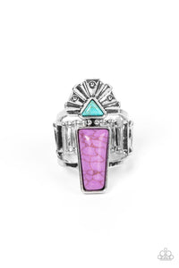 Multi-Colored,Purple,Ring Wide Back,Silver,Turquoise,Stellar Stones Purple ✧ Ring