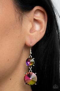 Earrings Fish Hook,Multi-Colored,Oil Spill,Sizzling Showcase Multi ✧ Oil Spill Earrings