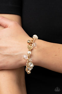 Bracelet Stretchy,Gold,Hearts,Valentine's Day,White,Adorningly Admirable Gold ✧ Bracelet