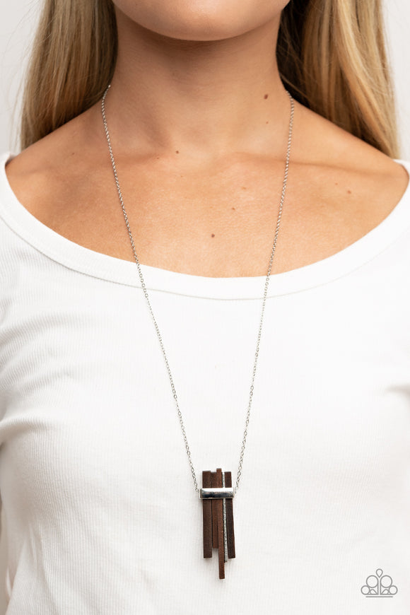 Cayman Castaway Brown ✧ Wood Necklace Long