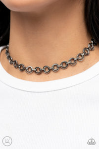 Black,Gunmetal,Necklace Choker,Grit and Grind Black ✧ Choker Necklace
