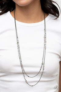 Black,Gunmetal,Iridescent,Necklace Long,Petitely Prismatic Black ✧ Iridescent Necklace