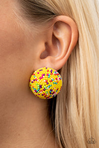 Earrings Post,Multi-Colored,Yellow,Kaleidoscope Sky Yellow ✧ Post Earrings