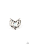 Axial Angle White ✧ Opal Bead Ring