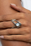 Axial Angle White ✧ Opal Bead Ring