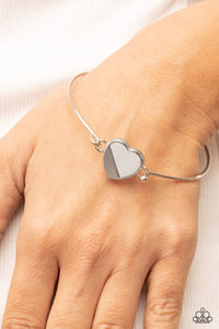 Bracelet Hook,Hearts,Silver,Valentine's Day,Hidden Intentions White ✧ Bangle Bracelet