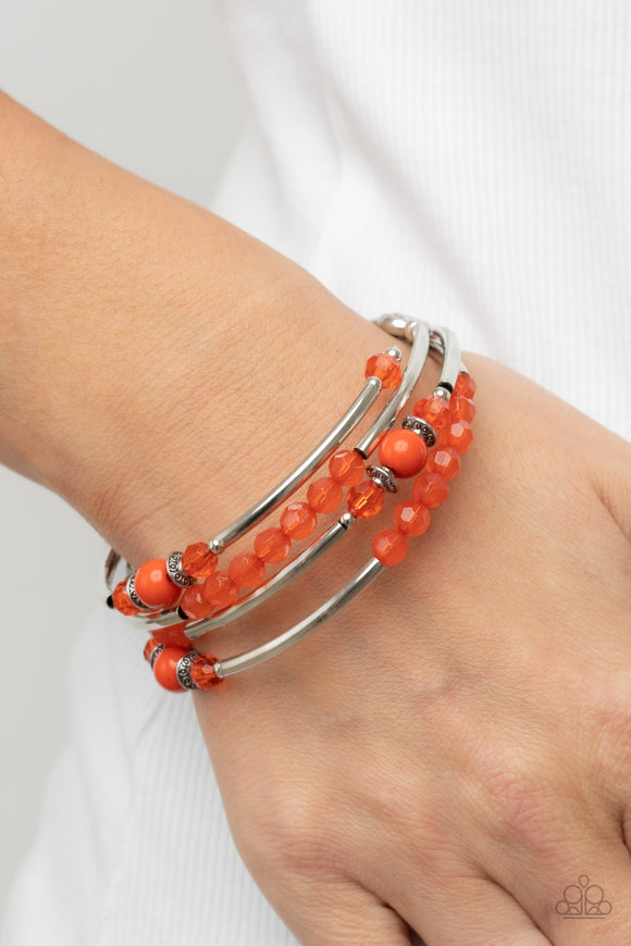 Whimsically Whirly Orange ✧ Coil Bracelet