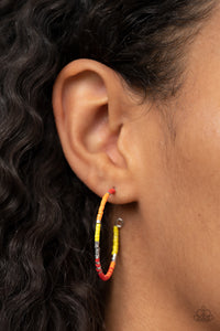 Earrings Hoop,Multi-Colored,Orange,Red,Silver,Yellow,Joshua Tree Tourist Multi ✧ Hoop Earrings