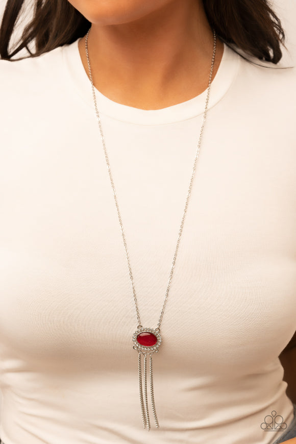 Happily Ever Ethereal Red ✧ Cat's Eye Necklace Long