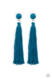 Tightrope Tassel Blue ✧ Tassel Post Earrings Post Earrings