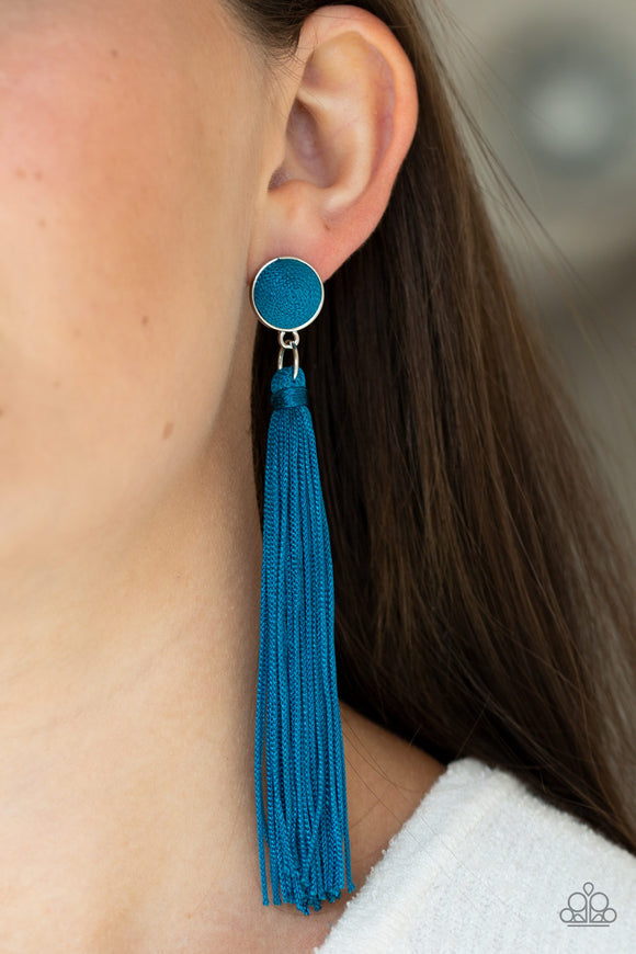 Tightrope Tassel Blue ✧ Tassel Post Earrings Post Earrings