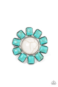 Blue,Multi-Colored,Ring Wide Back,Turquoise,White,Mojave Marigold White ✧ Ring