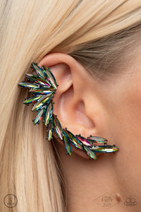 Earrings Ear Crawler,Fan Favorite,Multi-Colored,Oil Spill,Because ICE Said So Multi ✧ Ear Crawler Post Earrings