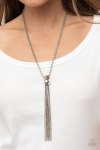 Gunmetal,Necklace Long,Silver,Metallic MESH-Up Silver ✧ Necklace