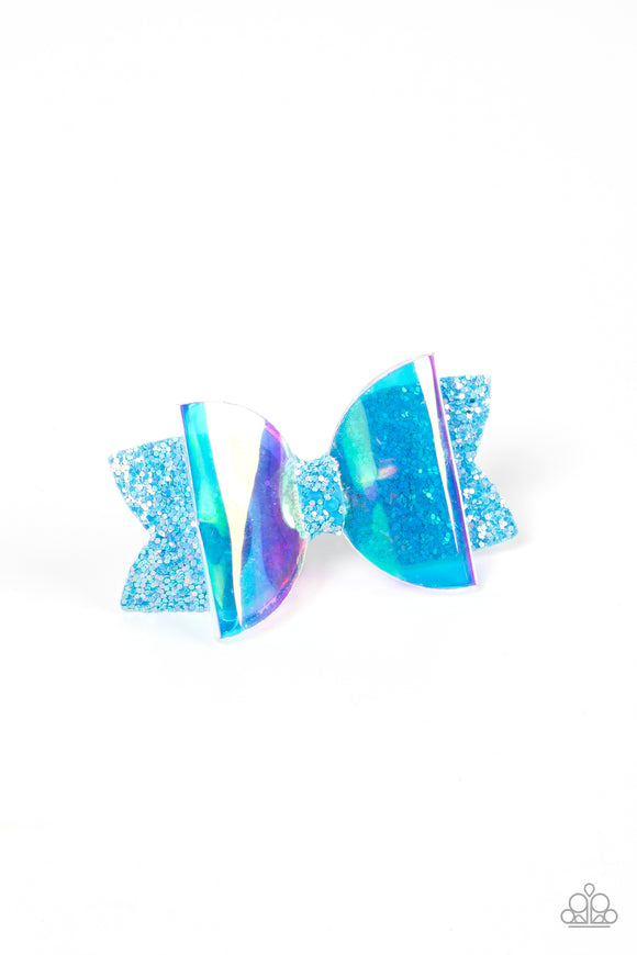 Futuristic Favorite Blue ✧ Iridescent Hair Bow Clip Hair Bow Hair Accessory