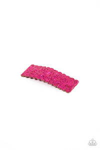 Hair Clip,Leather,Pink,Shimmery Sequinista Pink ✧ Leather Hair Clip
