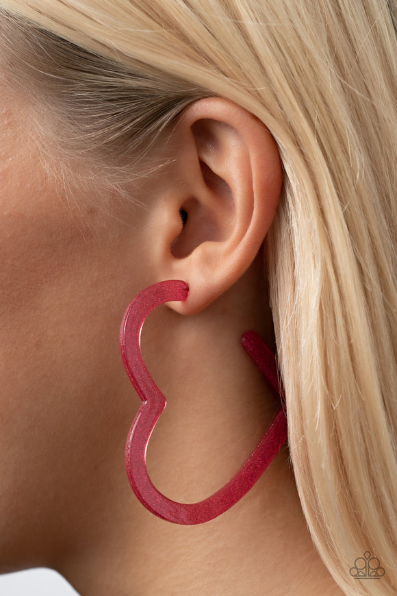 Heart-Throbbing Twinkle Pink ✧ Acrylic Hoop Earrings Hoop Earrings
