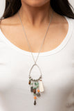 Listen to Your Soul Green ✧ Wood Bead Necklace Long