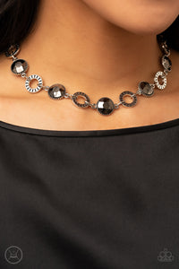 Hematite,Necklace Choker,Necklace Short,Silver,Rhinestone Rollout Silver ✧ Choker Necklace