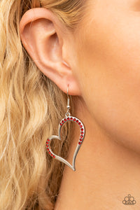 Earrings Fish Hook,Hearts,Red,Silver,Valentine's Day,Tenderhearted Twinkle Red ✧ Earrings