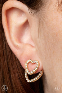 Earrings Jacket,Earrings Post,Gold,Hearts,Valentine's Day,Ever Enamored Gold ✧ Post Jacket Earrings