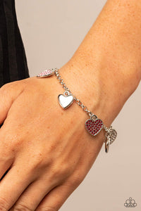 Bracelet Clasp,Hearts,Light Pink,Multi-Colored,Pink,Red,Silver,Valentine's Day,Lusty Lockets Multi ✧ Bracelet