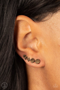 Brass,Earrings Ear Crawler,Its Just a Phase Brass ✧ Moon Ear Crawler Post Earrings