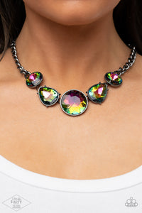 Fan Favorite,Gunmetal,Multi-Colored,Necklace Short,Oil Spill,All The Worlds My Stage Multi ✧ Oil Spill Necklace