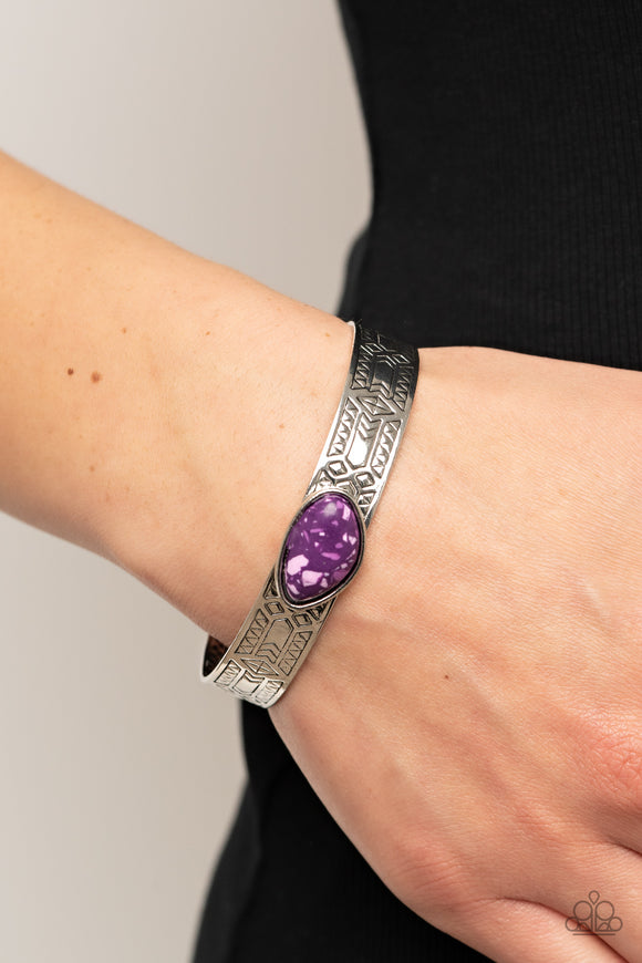 Gobi Glyphs Purple ✧ Cuff Bracelet Cuff Bracelet