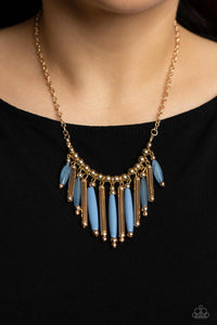 Blue,Gold,Necklace Short,Bohemian Breeze Blue ✧ Necklace