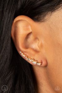 Earrings Ear Crawler,Gold,White,Couture Crawl Gold ✧ Ear Crawler Post Earrings