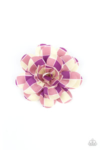 Hair Clip,Purple,White,Gingham Garden Purple ✧ Flower Hair Clip