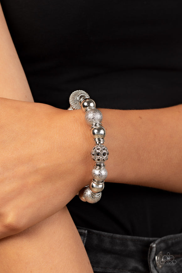 We Totally Mesh Silver ✧ Hematite Stretch Bracelet