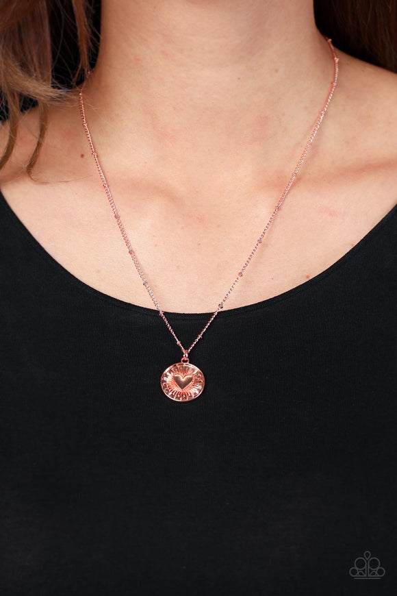 Lovestruck Shimmer Copper ✧ Heart Necklace