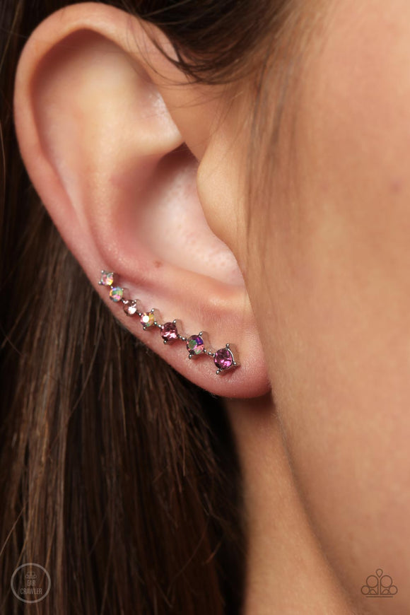 STARLIGHT Show Pink ✧ Ear Crawler Post Earrings Ear Crawler Post Earrings