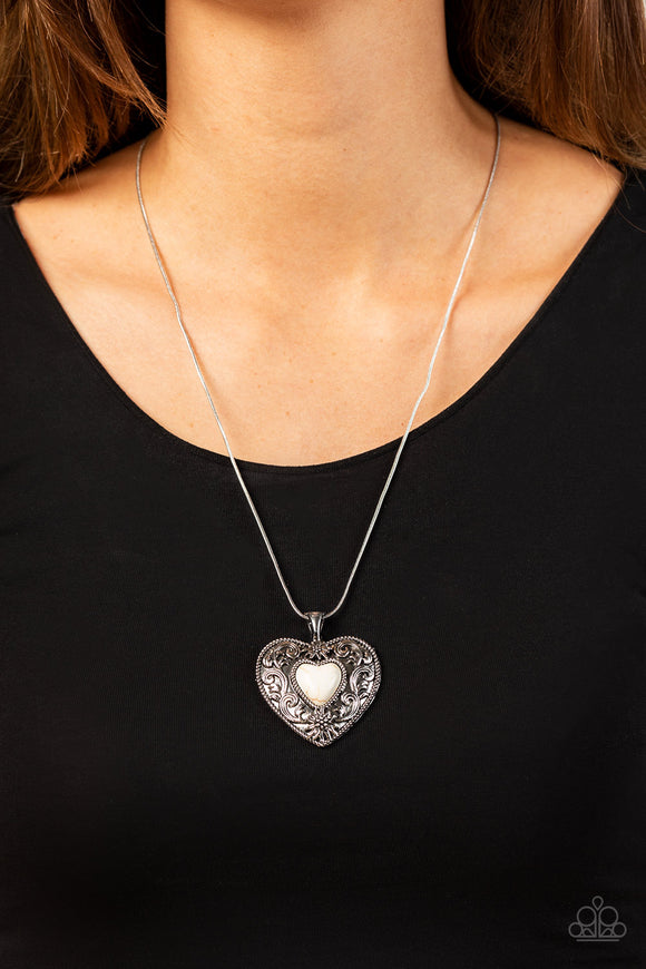 Wholeheartedly Whimsical White ✧ Heart Necklace