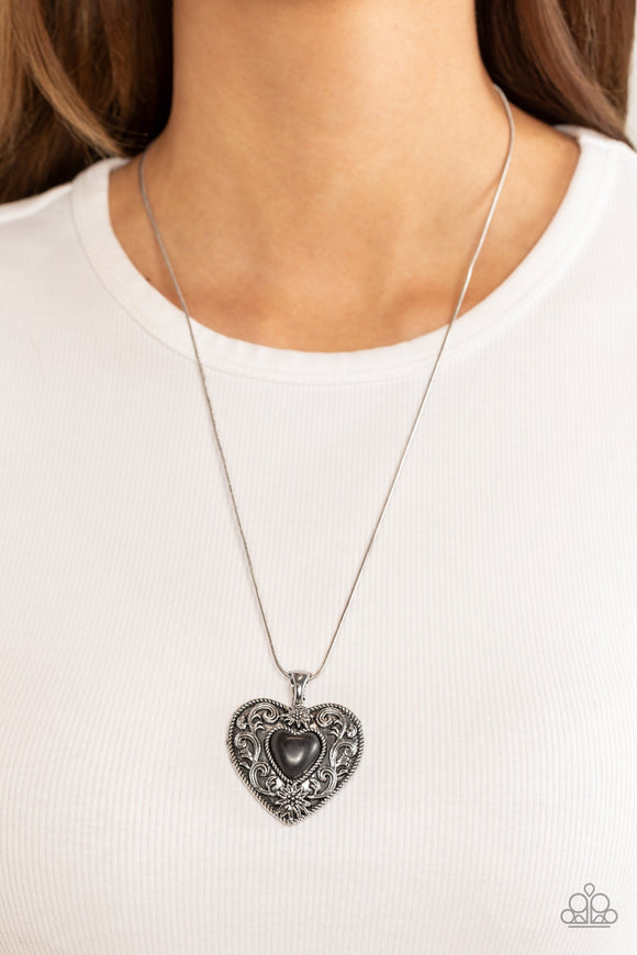 Wholeheartedly Whimsical Black ✧ Heart Necklace