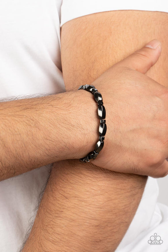Magnetic Mantra Black ✧ Stretch Bracelet