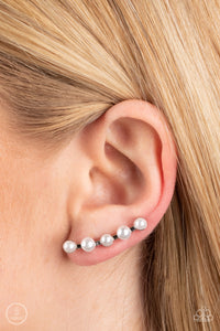 Earrings Ear Crawler,White,Drop-Top Attitude White ✧ Ear Crawler Post Earrings