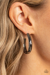 Black,Earrings Hoop,Favorite,Gunmetal,Champion Curves Black ✧ Hoop Earrings