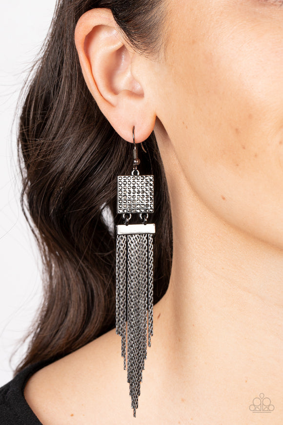 Dramatically Deco Black ✧ Hematite Earrings