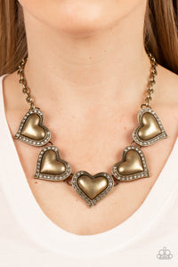 Brass,Hearts,Necklace Short,Valentine's Day,Kindred Hearts Brass ✧ Necklace