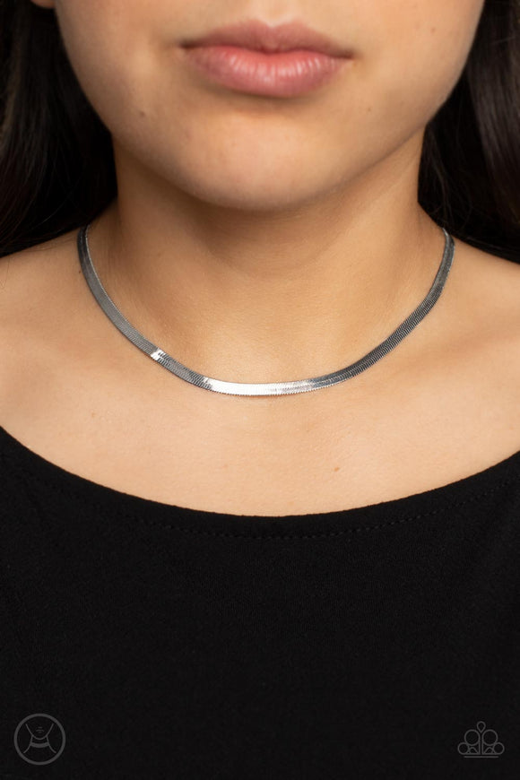 In No Time Flat Silver ✧ Choker Necklace