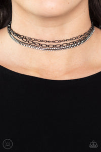Black,Gunmetal,Necklace Choker,Necklace Short,Glitter and Gossip Black ✧ Choker Necklace