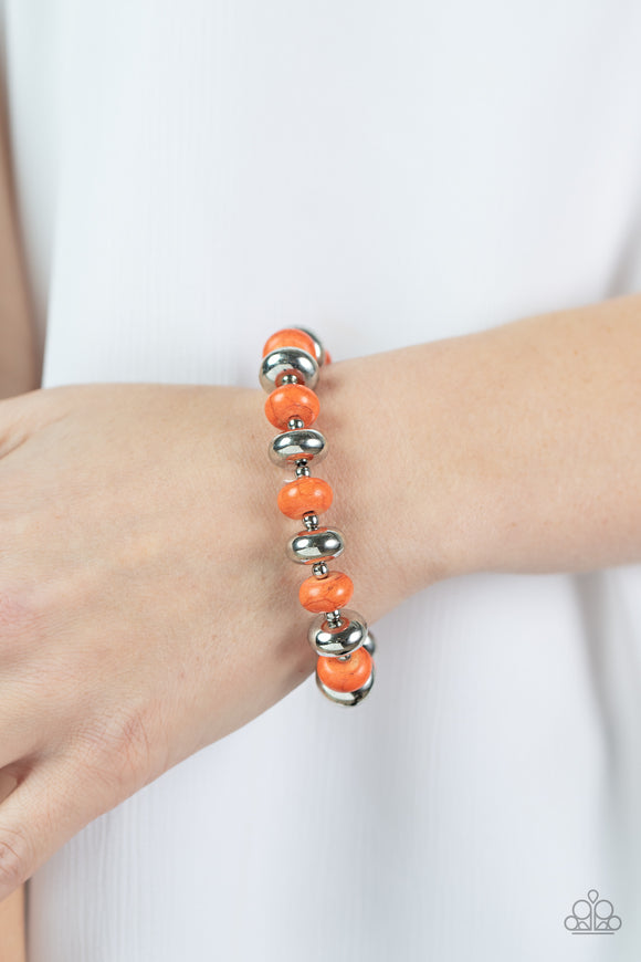 Stone Age Aesthetic Orange ✧ Stretch Bracelet