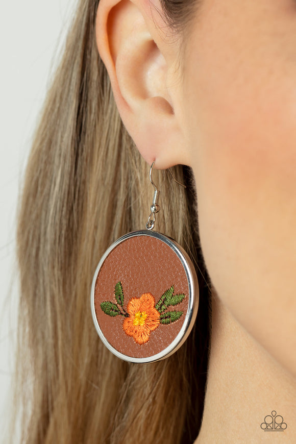 Prairie Patchwork Orange ✧ Earrings